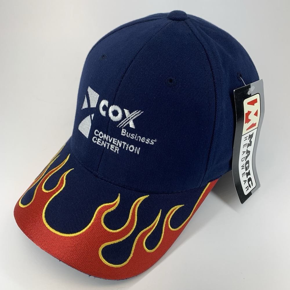COX Convention Center Hat Blue Flame Business Adjustable OSFM Magic Baseball Cap